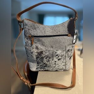 Cowhide & Leather Western Shoulder Bag / Purse Handbag - Brand New with Tags